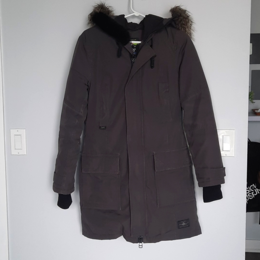 TNA grey winter coat in size small